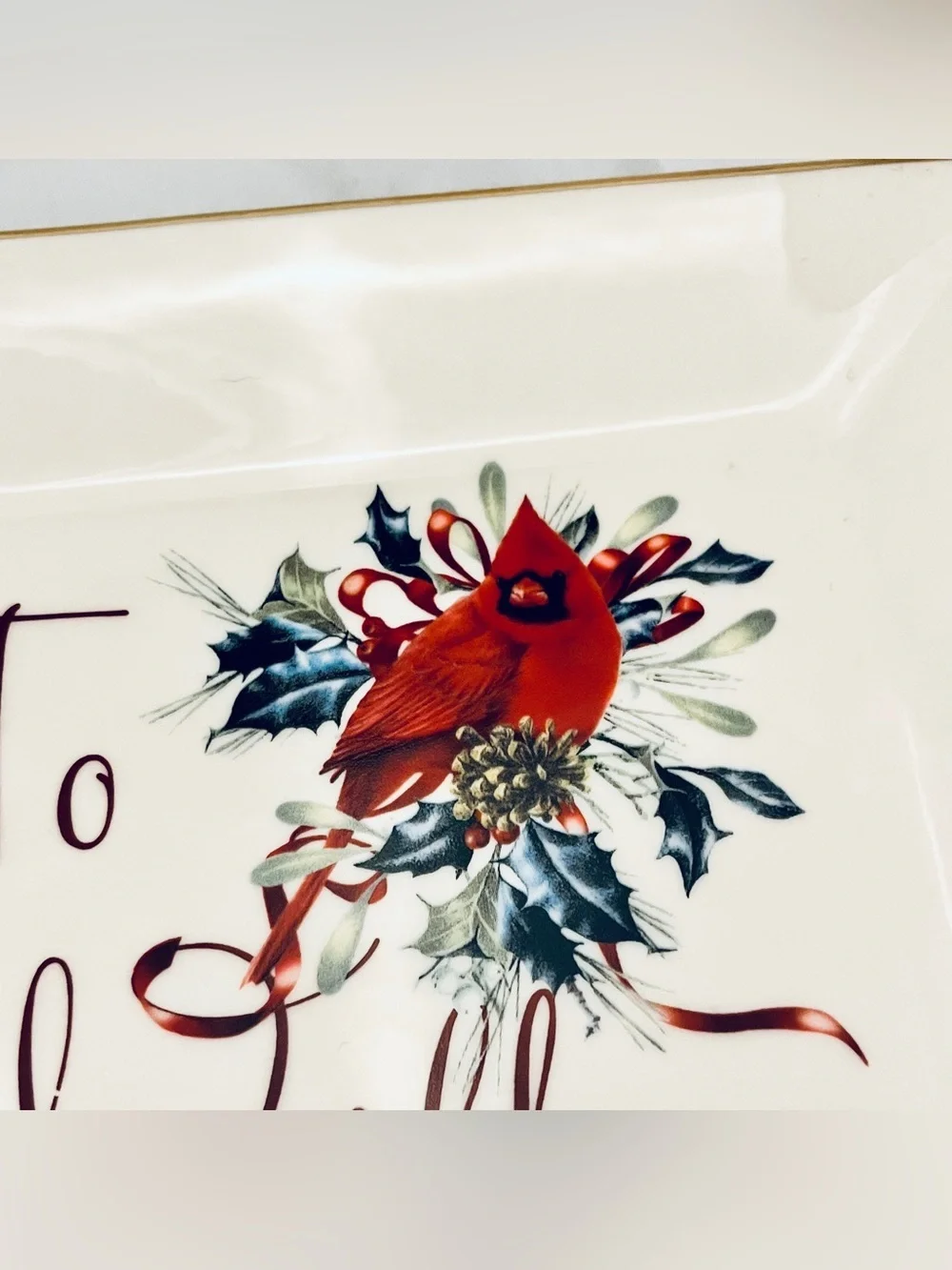 Lenox Winter Greetings Rectangular Tray Plate Catherine Mcclung Retired EUC